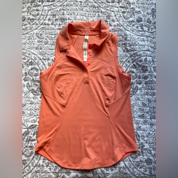 Tops - Lululemon Women’s Sleeveless Polo Shirt - Size 4 (Orange)